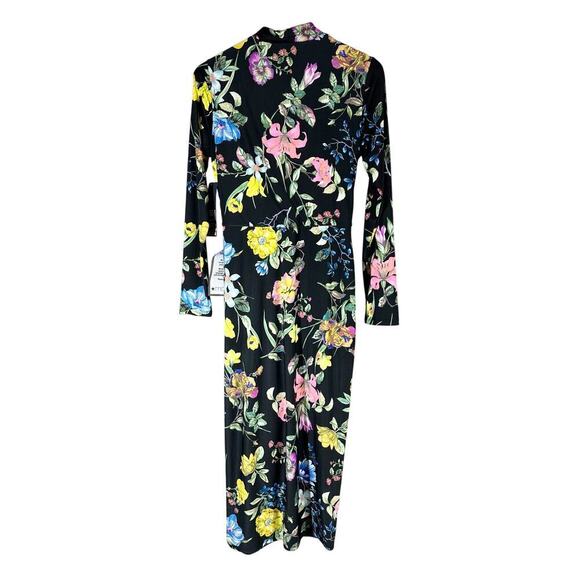 RACHEL Rachel Roy Bret Jersey Dark Floral Dress Size Large Stretch - Picture 2 of 12